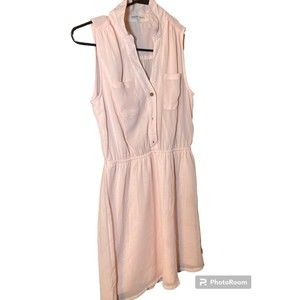 charlotte russe pale pink button up dress